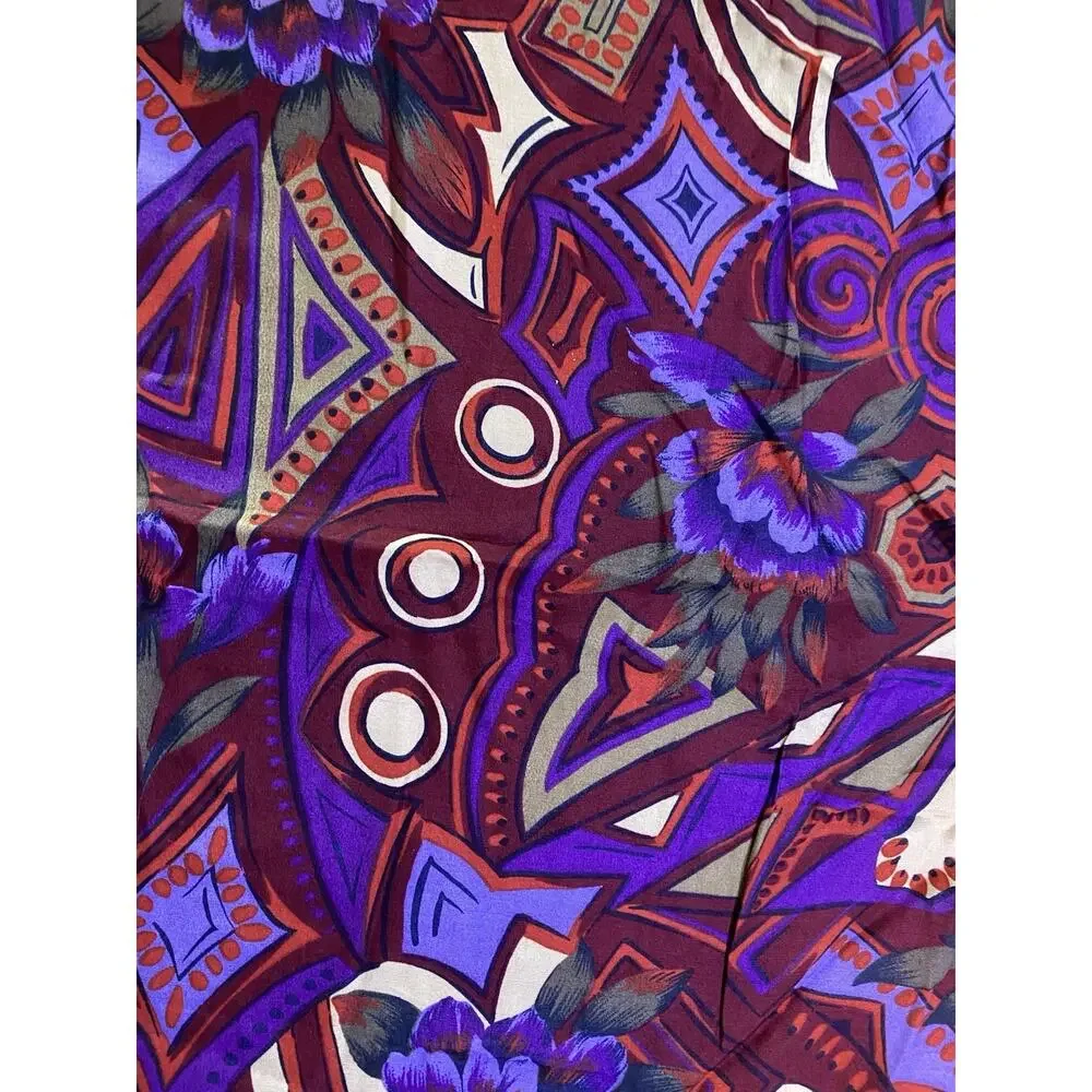 Vintage Jersey Knit Fabric Abstract Floral Jewel Tones 56